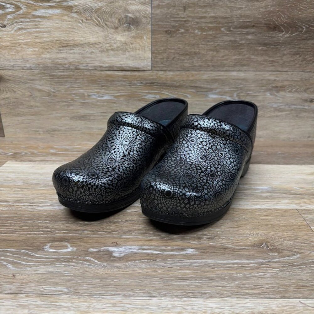 Dansko Black Patterned Women's Clogs